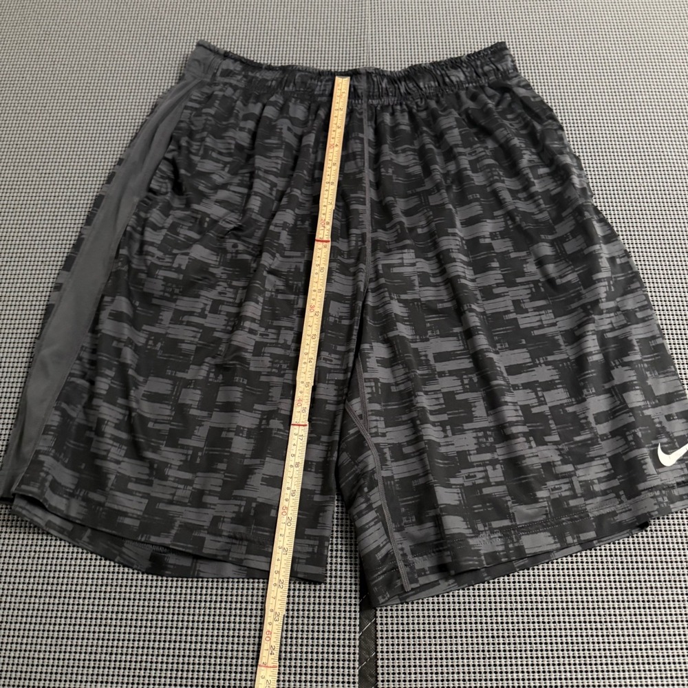 Nike Mens Dri-FIT Basketball Shorts XL Grey Black Glitch Print Training 0768 - Picture 5 of 7